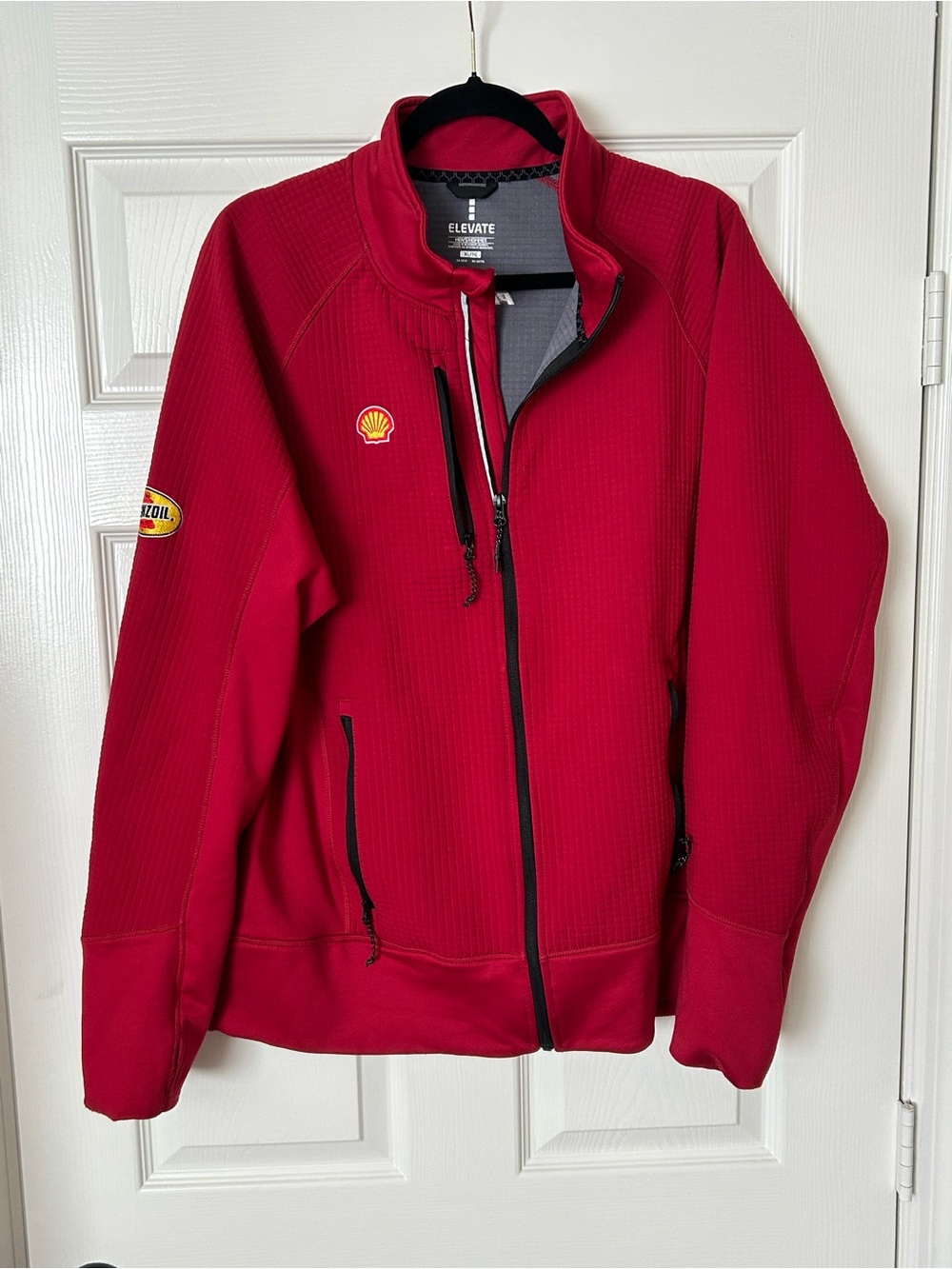 Elevate Pennzoil Shell Racing Team Light Weight Jacket Size XL Full Zip Red
